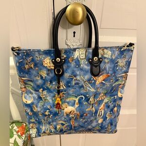 Piero Guidi Magic Circus Anita tote bag in Blue print - EUC